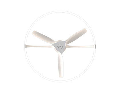 Nepal 105cm 75W LED Dimmable Light With Built-In 35W DC Reversible Fan, White Finish c/w Remote Control, APP & Alexa/Google Voice Control, 7200lm