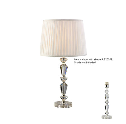 Diyas Renee Crystal Table Lamp WITHOUT SHADE 1 Light E27 Silver Finish