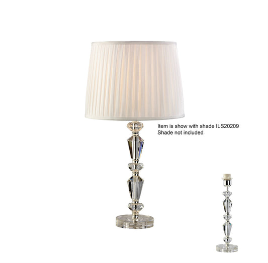 Diyas Renee Crystal Table Lamp WITHOUT SHADE 1 Light E27 Silver Finish