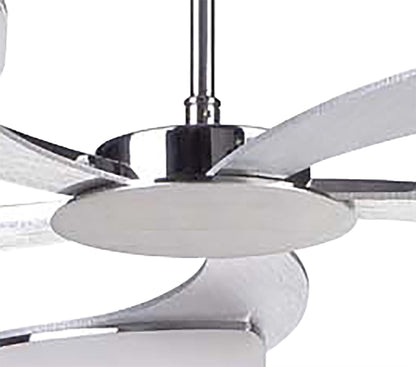 Mantra Fusion Juno 65cm Telescopic 5 Light 30W LED 3000K, 2700lm, Satin Aluminium/Frosted Acrylic/Polished Chrome, 3yrs Warranty