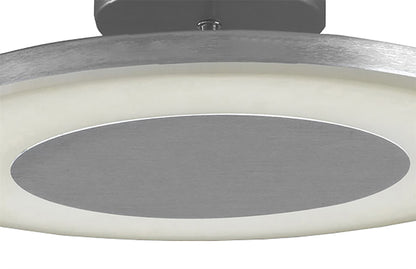 Mantra Hemisferic 36cm Ceiling 1 X 28W LED Round 3000K, 1800lm, Satin Aluminium/Frosted Acrylic, 3yrs Warranty Ceiling