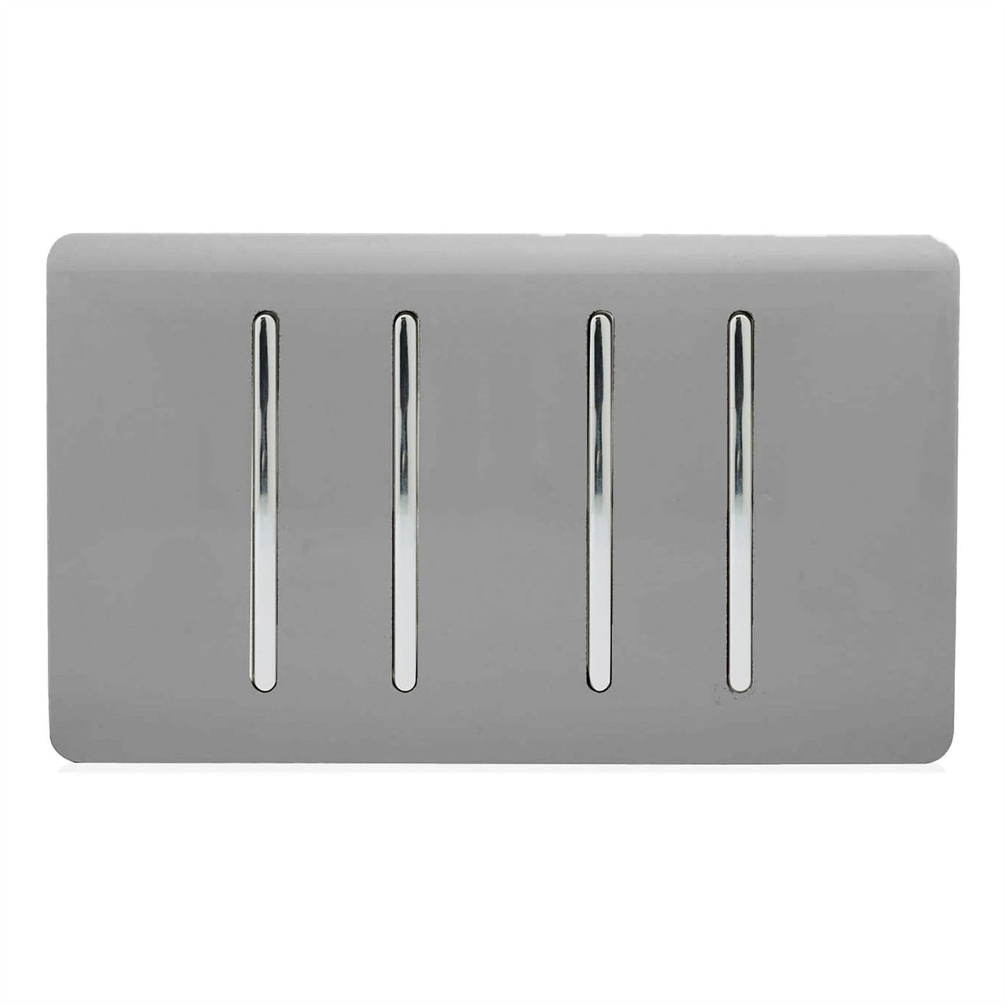 Trendi 4 Gang (2 Way & 3xIntermediate) Glossy 10 Amp Rocker Light Switch Light Grey