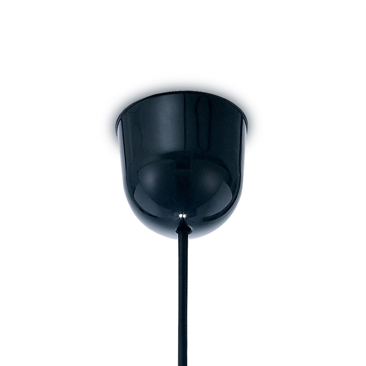 Deco Dako Black Pendant 1 Light E27 with 350 x 250mm Metallic Chrome Finish Cylinder Shade, c/w Ceiling Bracket