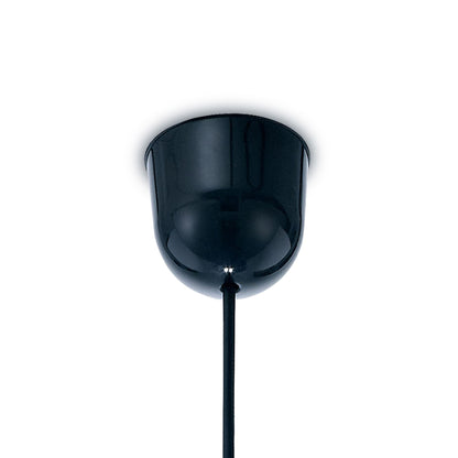 Deco Dako Black Pendant 1 Light E27 with 350 x 250mm Metallic Chrome Finish Cylinder Shade, c/w Ceiling Bracket