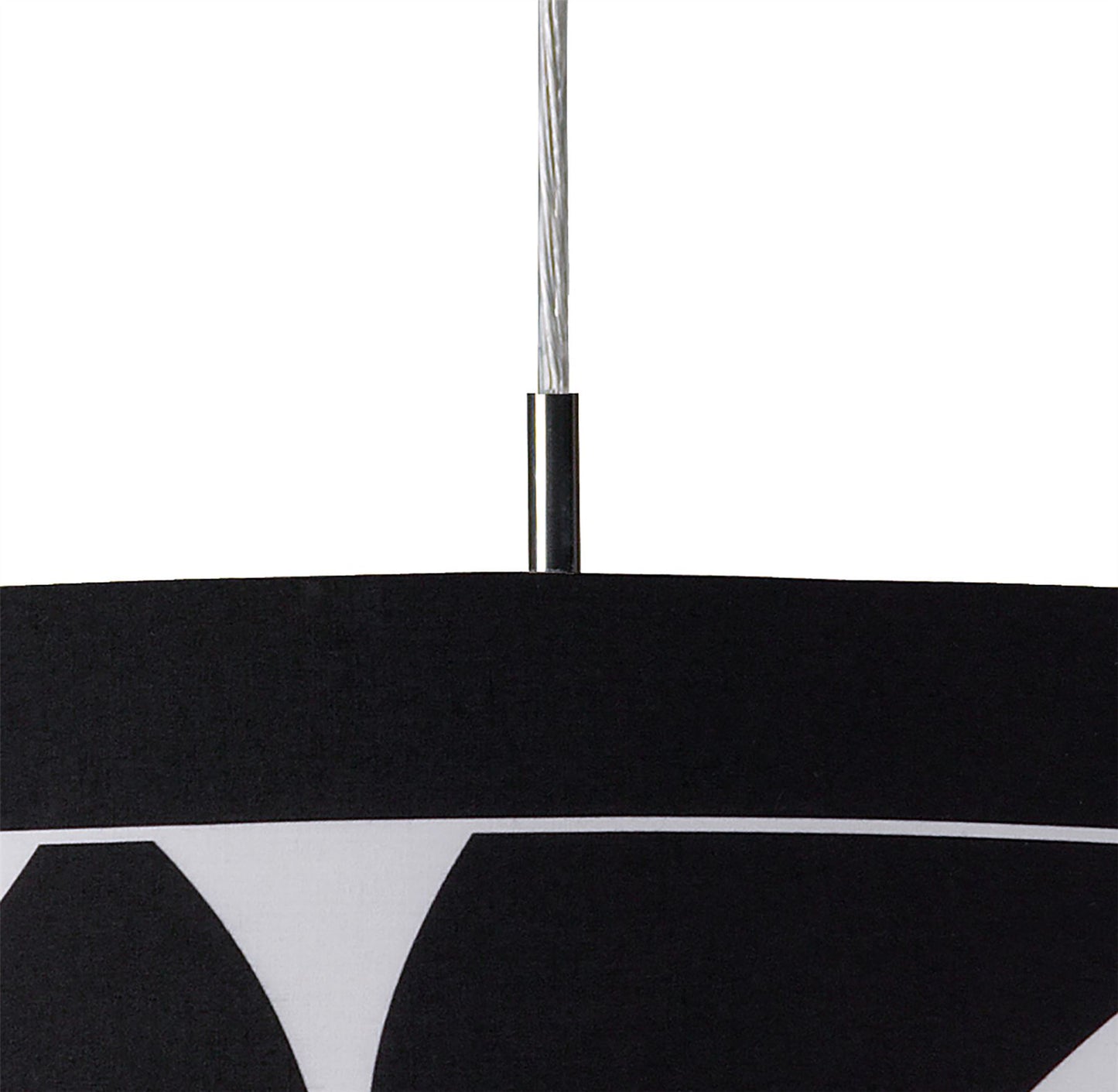 Mantra Manhattan 50cm Pendant Small 3 Light L1/SGU10, Polished Chrome/Frosted Glass with Black Patterned Shade, CFL Lamps INCLUDED