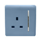Trendi 1 Gang Artistic Modern Glossy 13 Amp Switched Tactile Plug Socket Sky