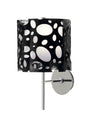 Mantra Lupin Wall Light 1 Light E27, Gloss Black/White Acrylic/Polished Chrome, CFL Lamps INCLUDED