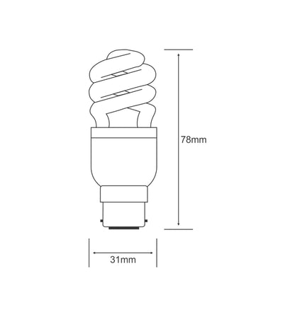 Luxram Geniss Ultra Compact 2700K B22 7W Fluorescent Compact