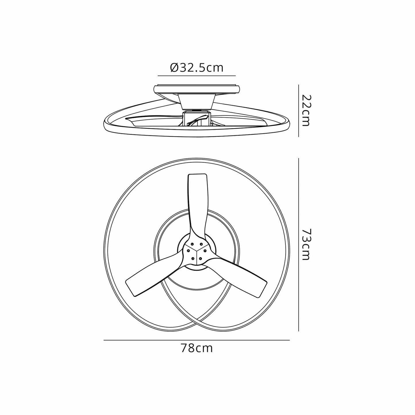 Ocean 78cm 60W LED Dimmable Ceiling Light With Built-In 35W DC Reversible Fan, Wood, 4200lm, 5yrs Warranty