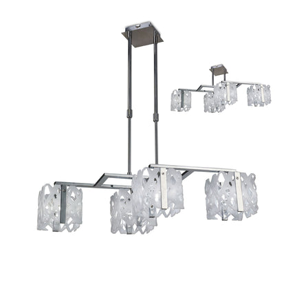 Mantra M1257 Tokio Rectangular Telescopic Semi Flush Convertible 4 Light G9 Line, Gloss White/Polished Chrome