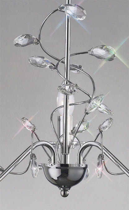 Diyas Willow 50cm  WITHOUT SHADE 3 Light E14 Polished Chrome/Crystal Ceiling Pendant Light Fitting