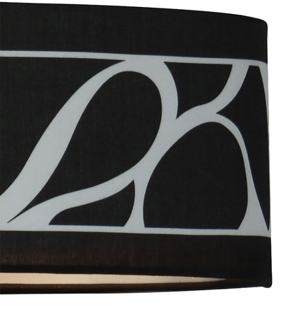 Mantra Manhattan Wall Light 1 Light E14 Swing Arm, Polished Chrome/Frosted Glass with Black Patterned Shade
