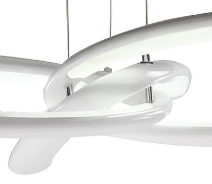 Mantra M3970 Knot Pendant 36W LED 3000K, 3600lm, Gloss White/White Acrylic/Polished Chrome, 3yrs Warranty