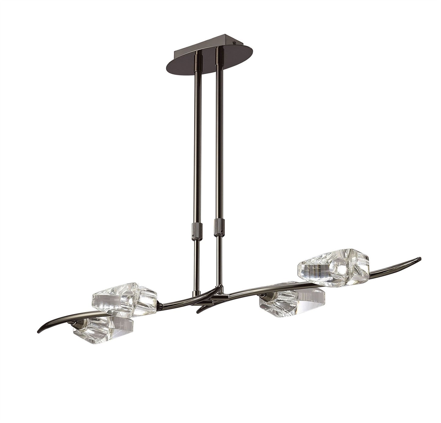 Mantra Eclipse Linear Telescopic 4 Light G9 Bar, Black Chrome