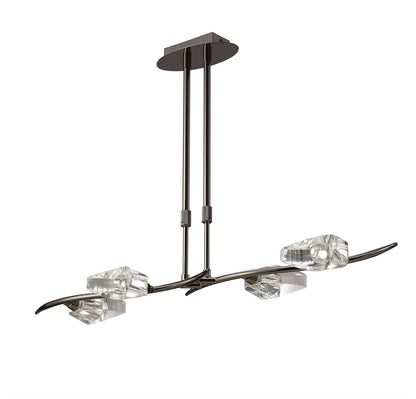 Mantra Eclipse Linear Telescopic 4 Light G9 Bar, Black Chrome