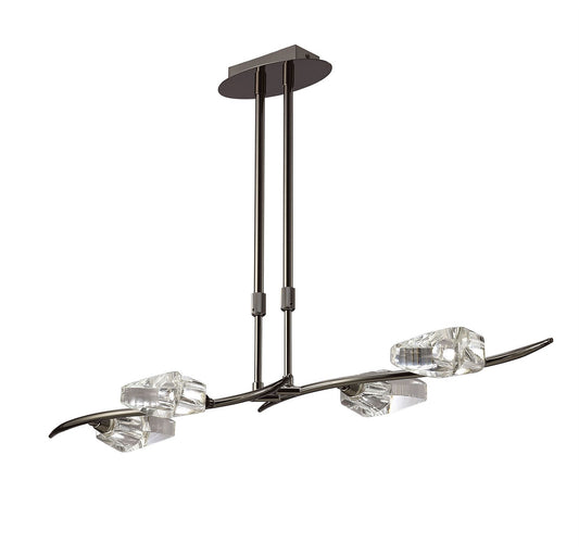 Mantra Eclipse Linear Telescopic 4 Light G9 Bar, Black Chrome