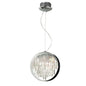 Diyas Geo  with Black Shade 9 Light G4 Polished Chrome/Crystal, NOT LED/CFL Compatible Ceiling Pendant Light Fitting