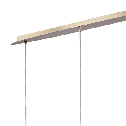 Mantra Tiffany Linear Pendant 3+3 Light E27+G9 Line, French Gold with Cream Shades & Clear Crystal