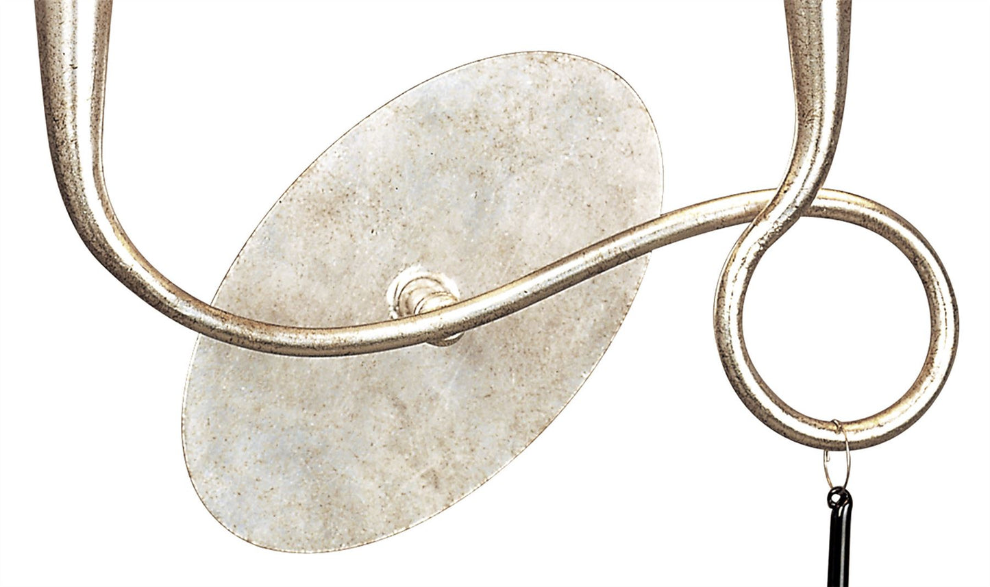 Mantra M0537/S Paola Wall Light Switched 2 Light E14, Silver Painted with Black Shades & Black Glass Droplets - M0537/S