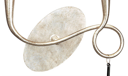 Mantra M0537/S Paola Wall Light Switched 2 Light E14, Silver Painted with Black Shades & Black Glass Droplets - M0537/S