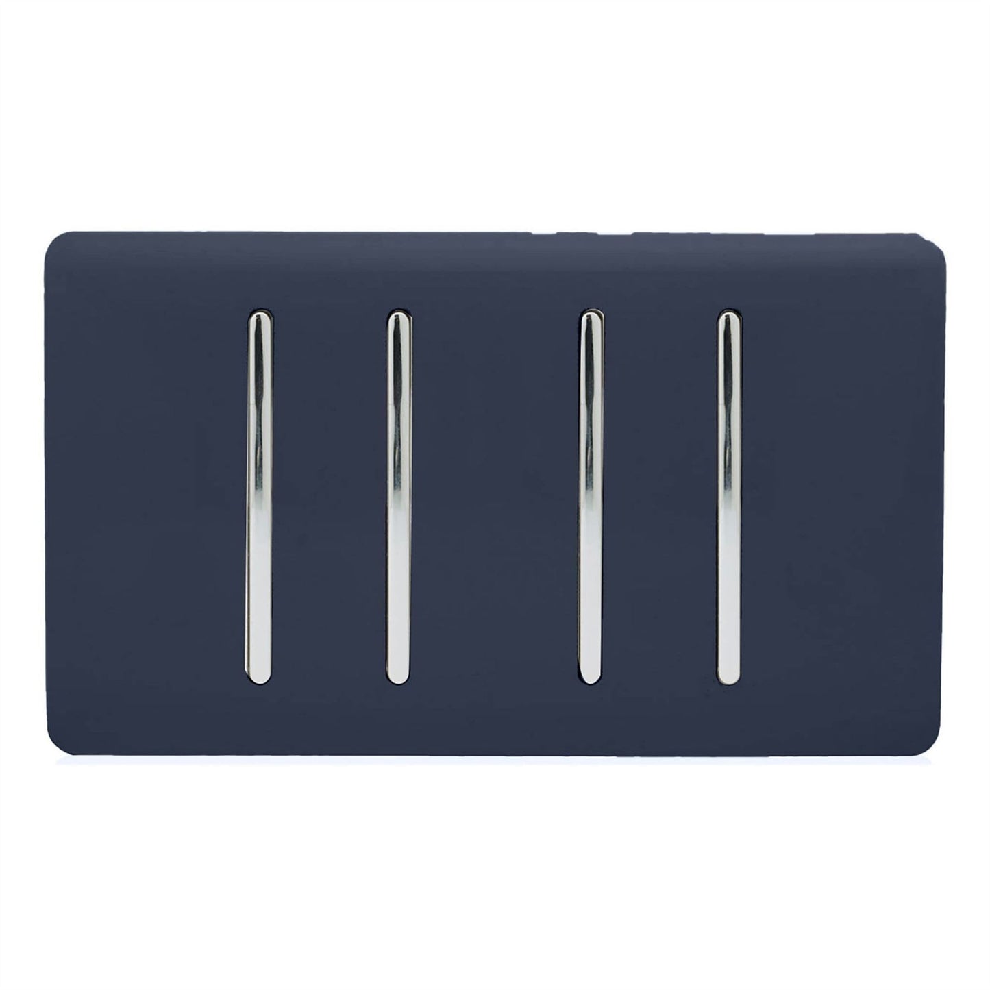 Trendi 4 Gang (2 Way & 1x Intermediate) Glossy 10 Amp Rocker Light Switch Navy