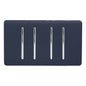 Trendi 4 Gang (2 Way & 1x Intermediate) Glossy 10 Amp Rocker Light Switch Navy
