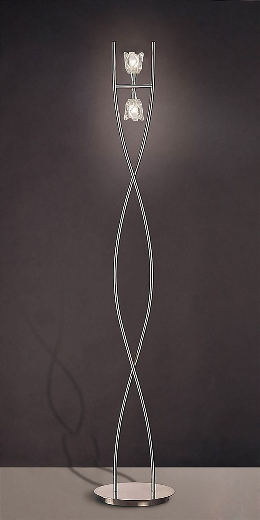 Mantra Amel Floor Lamp 2 Light G9, Polished Chrome