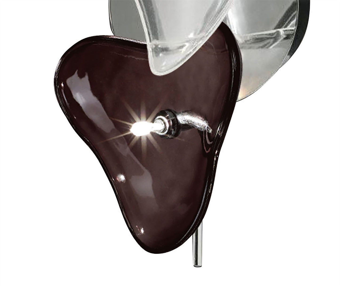 Mantra Otto Ceiling/Wall 2 Light G4 Bar, Polished Chrome/Frosted Glass/Black Glass, NOT LED/CFL Compatible