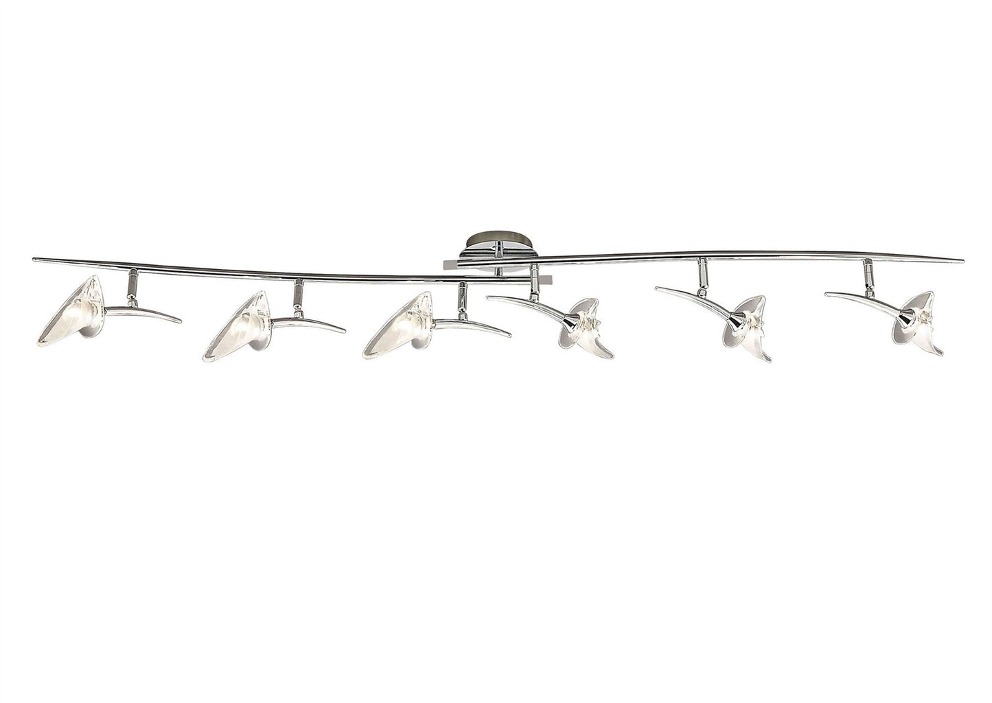 Mantra Flavia Linear Spot Light 6 Light G9 with Adjustable Heads, Polished Chrome