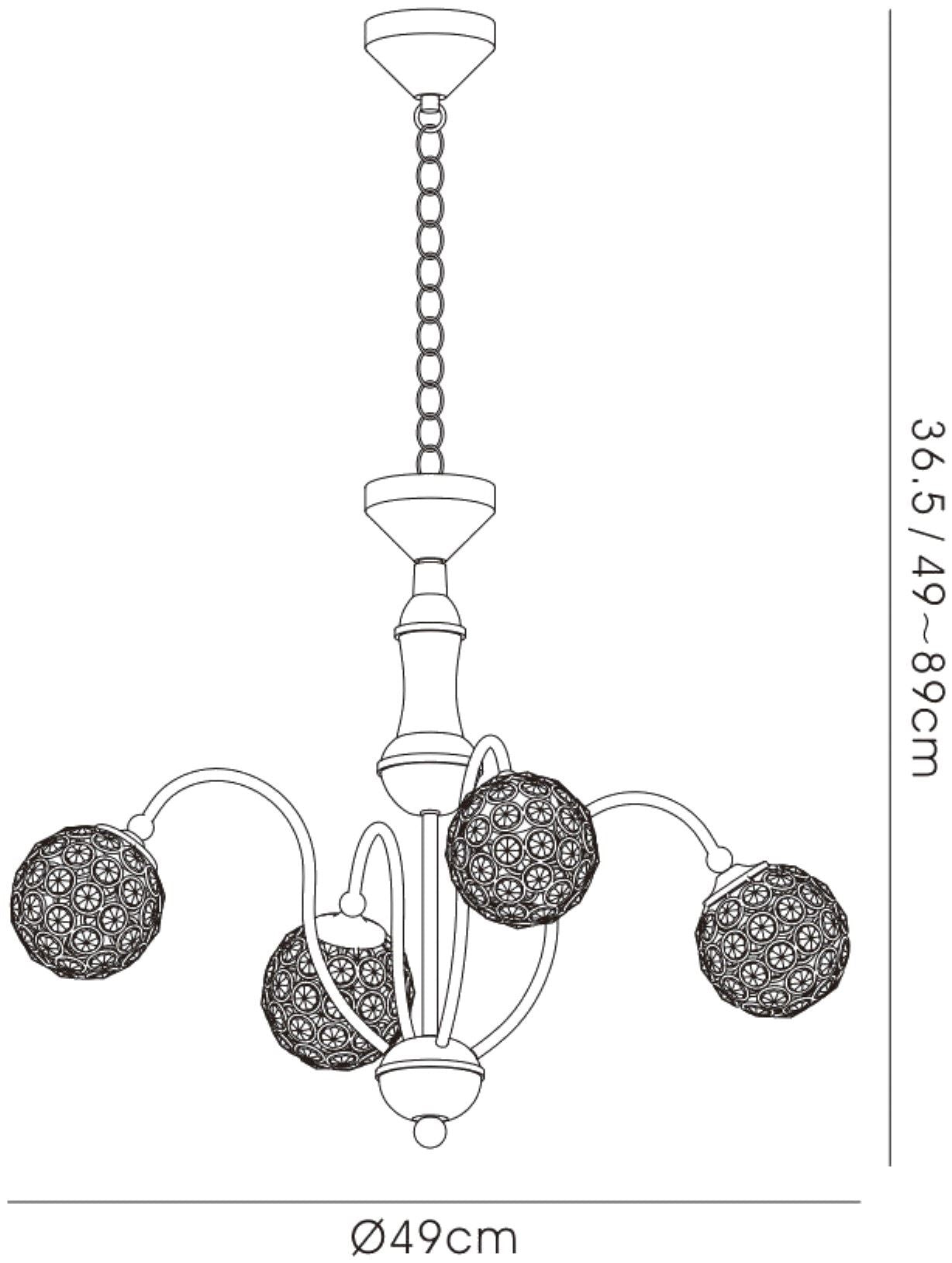 Diyas Apollo  4 Light G9 Satin Brass/Crystal Ceiling Pendant Light Fitting