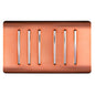 Trendi Artistic Modern Glossy 6 Gang 2 Way Rocker Double Plate Tactile Light Switch Copper