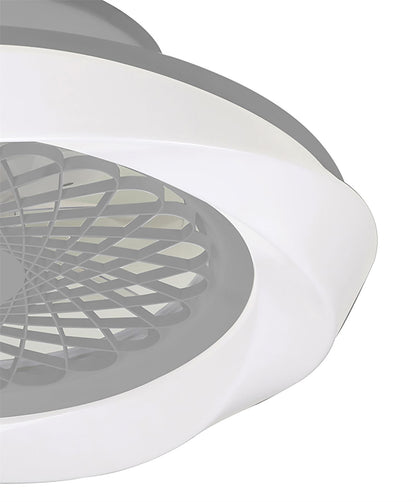 Boreal 62cm 70W LED Dimmable Ceiling Light With Built-In 35W DC Reversible Fan, Silver Finish C/W Remote Control, 4200lm