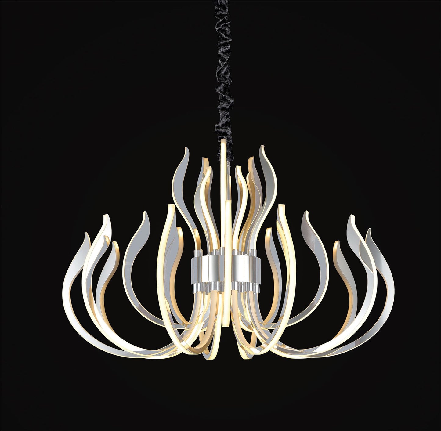 Mantra M5560 Versailles Ceiling LED Light 256W, 12339lm, 3000K Polished Chrome/White Acrylic, 3yrs Warranty