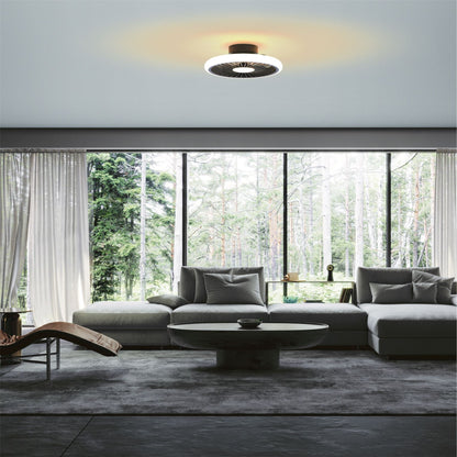 Turbo 51.2cm 55W LED Dimmable Ceiling Light With Built-In 30W DC Reversible Fan, Black, 4100lm, 5yrs Warranty