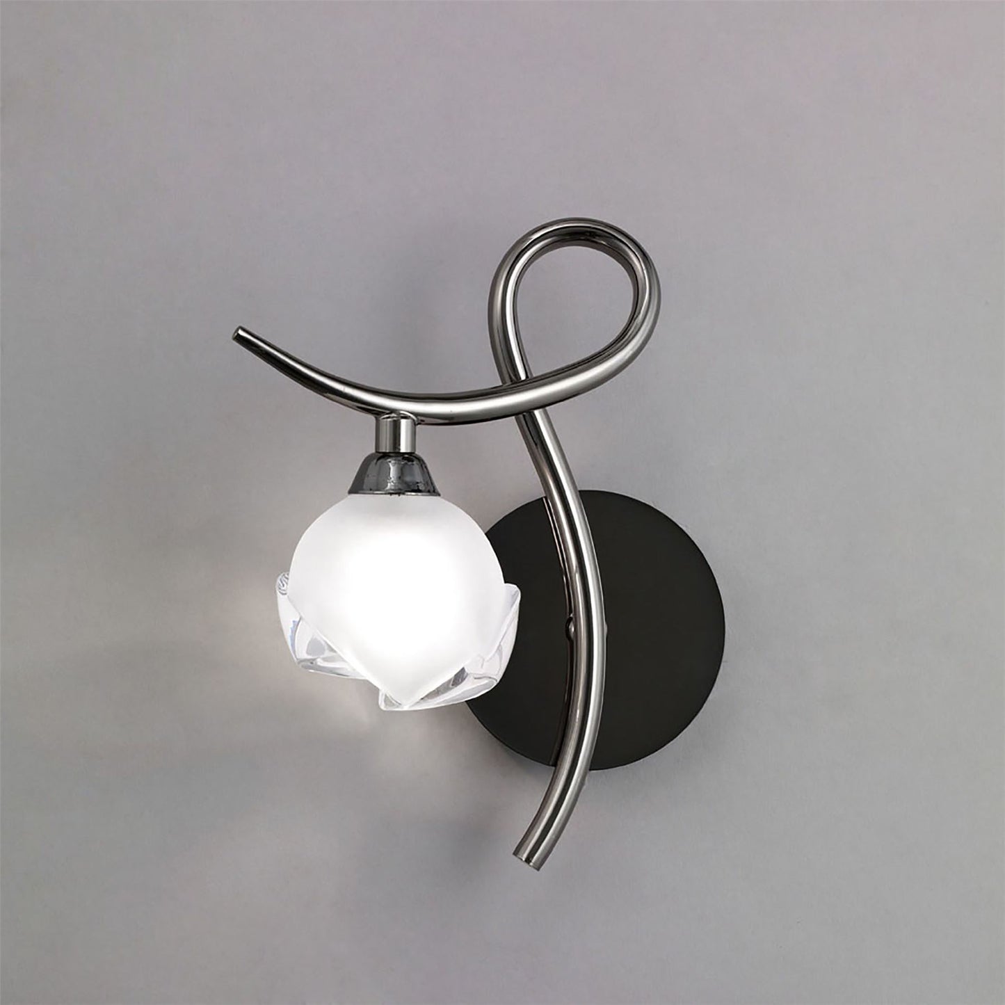 Mantra Fragma Wall Light Left Switched 1 Light G9, Black Chrome