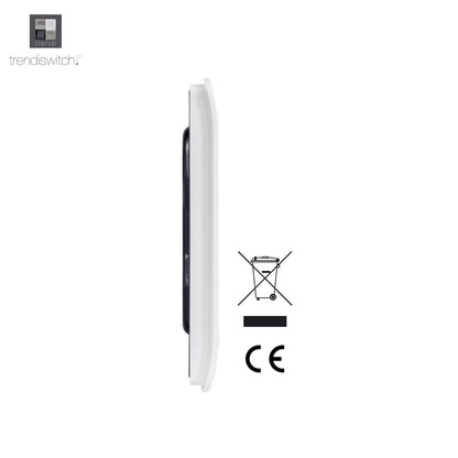 Trendi Artistic Modern Glossy Tactile Single Blanking Plate White ART-BLKWH