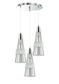 Diyas Emilia 43cm  3 Light E14 Round Polished Chrome/Crystal Ceiling Pendant Light Fitting