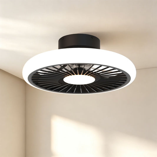 Turbo 51.2cm 55W LED Dimmable Ceiling Light With Built-In 30W DC Reversible Fan, Black, 4100lm, 5yrs Warranty