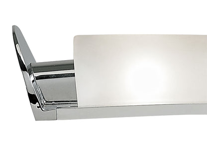 Mantra Zira Table Lamp 2 Light G9, Polished Chrome/Frosted White Glass/Wenge