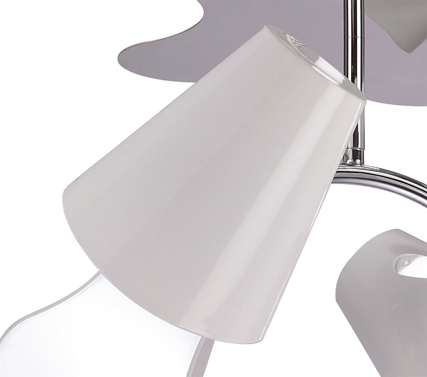 Mantra M1545 Ora Ceiling 2 Arm 4 Light E27, Gloss White/White Acrylic/Polished Chrome