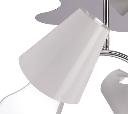 Mantra M1545 Ora Ceiling 2 Arm 4 Light E27, Gloss White/White Acrylic/Polished Chrome