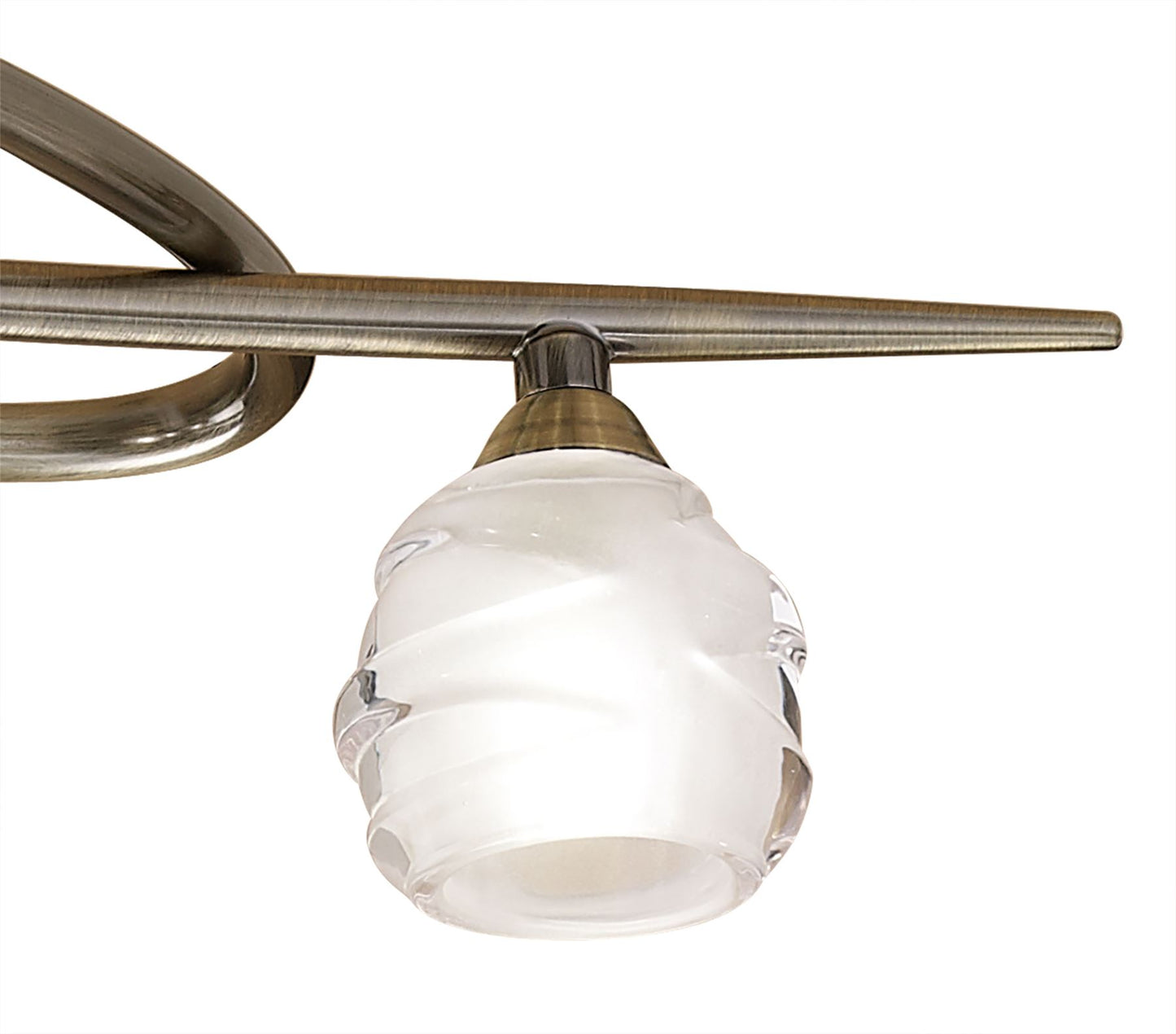 Mantra M1821 Loop Rectangular Telescopic Semi Flush Convertible 6 Light G9 ECO, Antique Brass