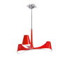 Mantra Ora 70cm Telescopic Convertible To Semi Flush 3 Light E27, Gloss Red/White Acrylic/Polished Chrome, CFL Lamps INCLUDED