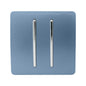 Trendi 2 Gang 2 Way Artistic Modern Glossy 10 Amp Rocker Tactile Light Switch Sky