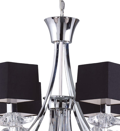 Mantra M0792 Akira Pendant 2 Tier 12 Light E14, Polished Chrome with Black Shades