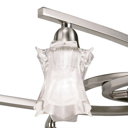 Mantra Alaska GU10 64cm Pendant Convertible To Semi Flush 6 Light L1/SGU10, Satin Nickel, CFL Lamps INCLUDED