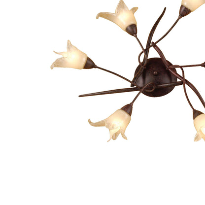 Mantra (0024 004) Florida 65cm Ceiling 6 Light E14, Brown/Black Oxide