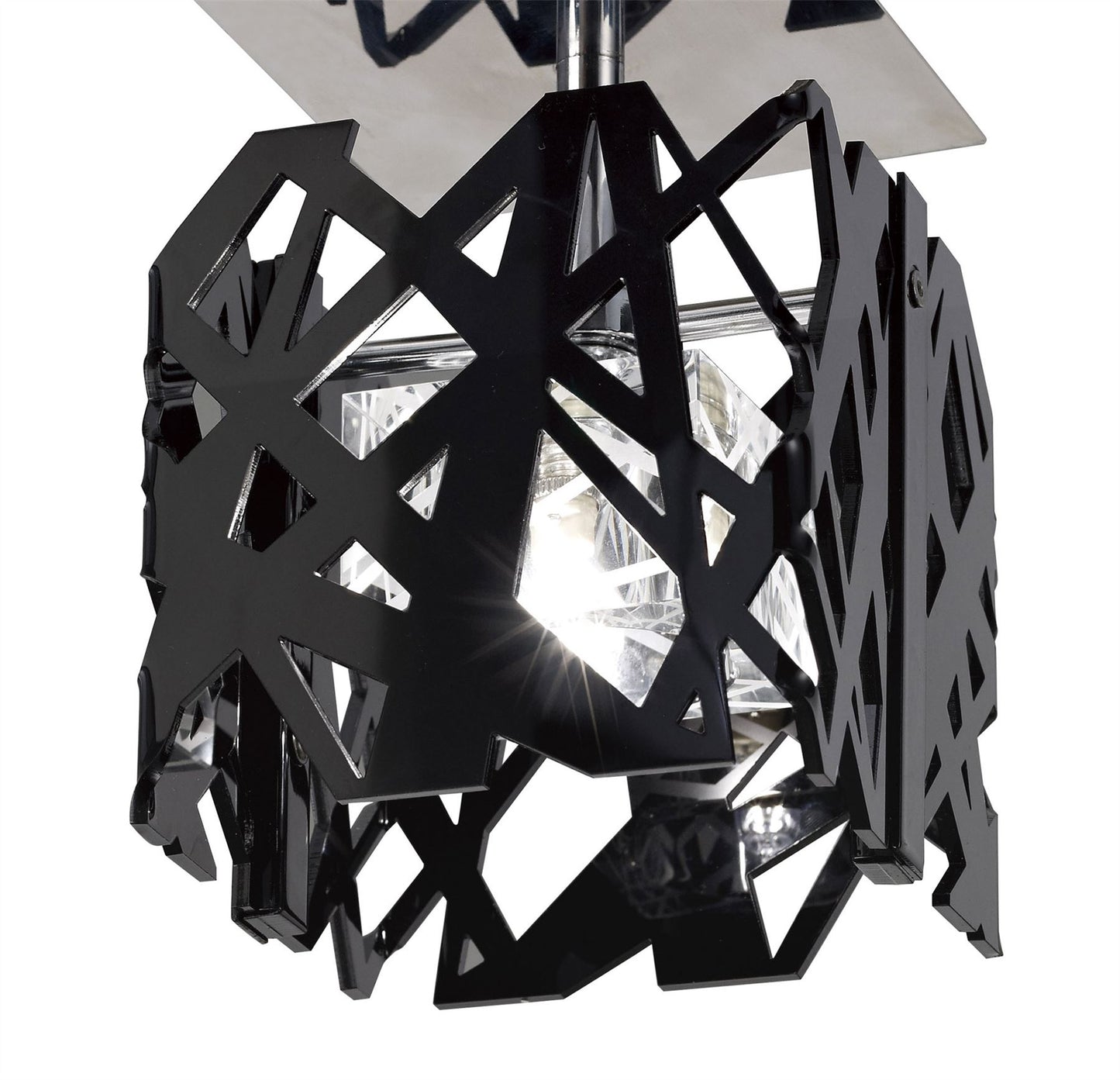 Mantra Tokio Square Ceiling 1 Light G9, Gloss Black/Polished Chrome