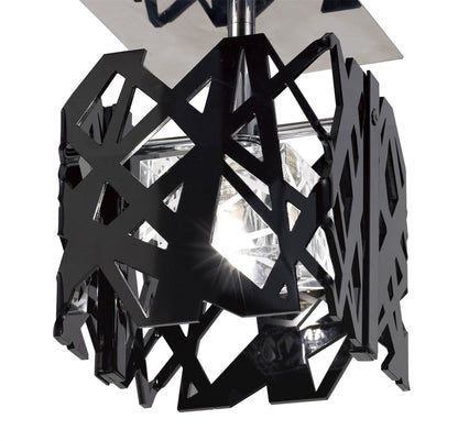 Mantra Tokio Square Ceiling 1 Light G9, Gloss Black/Polished Chrome