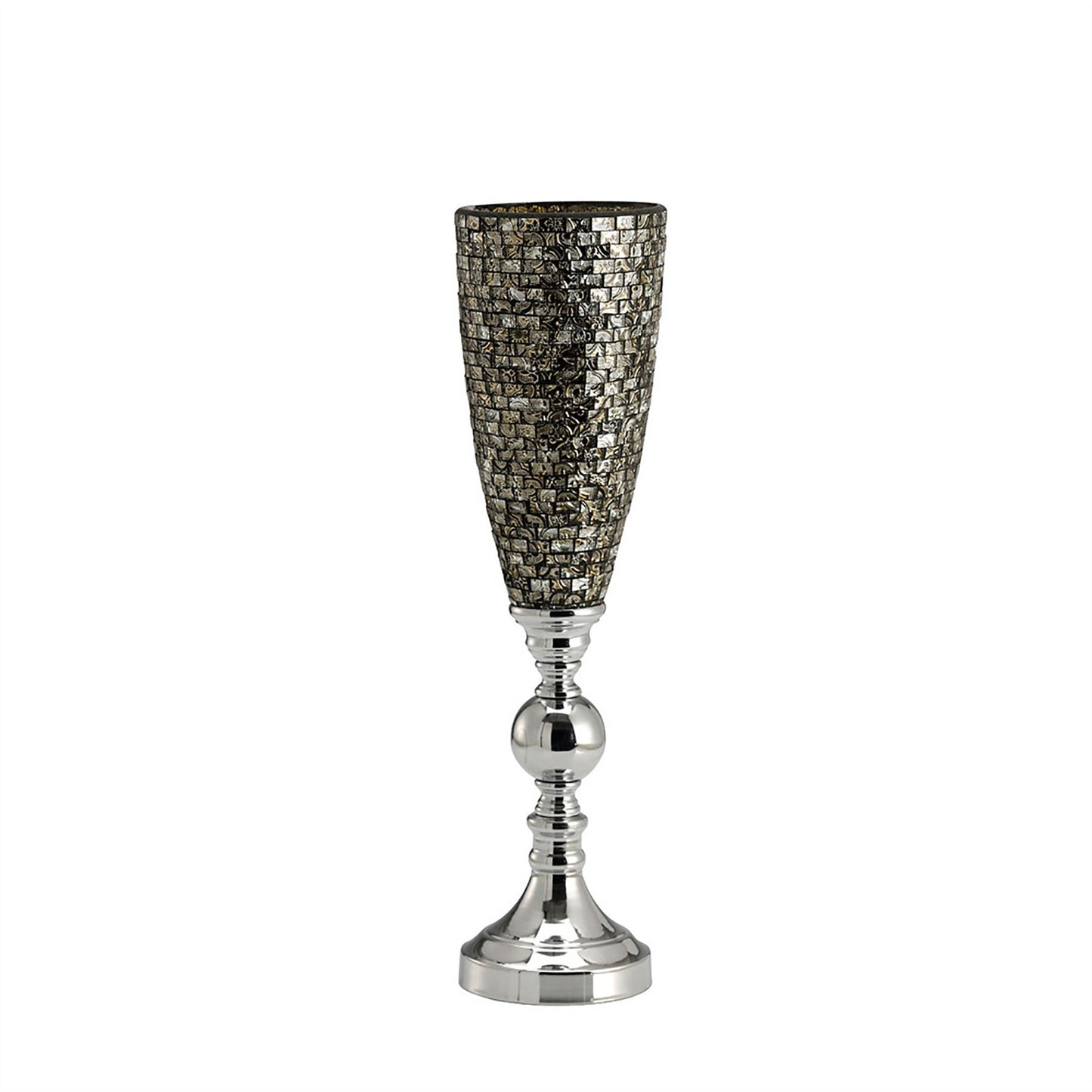 Diyas Home (DH) Celeste Mosaic Goblet Vase Small Polished Chrome Mosaic